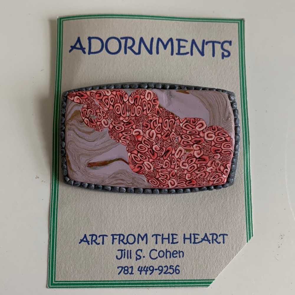 NWT Handmade Abstract Polymer Clay Brooch Pin